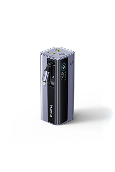 Baseus EnerGeek GR11 20000mAh 145W Power Bank με ανασυρόμενο καλώδιο USB-C, Γκρι