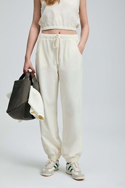 Lufian 121050006 Nılda Knitted Women's Sweatpants Beige