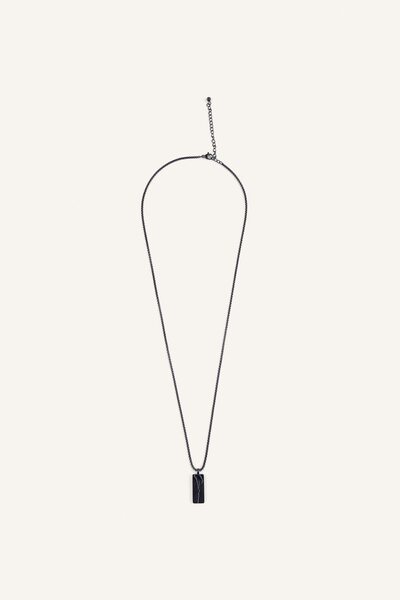 DeFacto Men's Black Stone Necklace I0520Axns