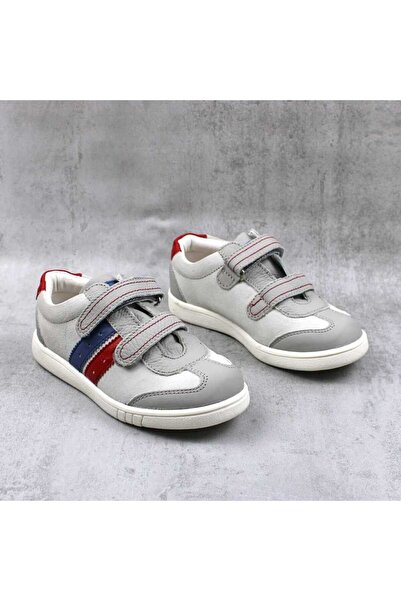 tino Pantofi sport , pentru copii , din piele naturala 3229-GRI/GRI/MC