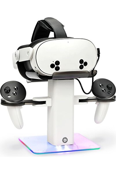 cosmostech VR Stand Şarj Dock RGB Işıklı Stand | Meta Quest 3S / Quest 3 / Qu...