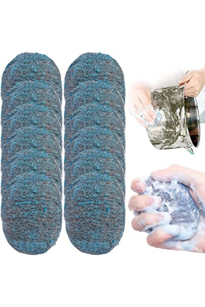 Arabest 12 Pcs Steel Wool Scrubber, Steel Wool Soap Pads, Reusable Pan Scrubb...