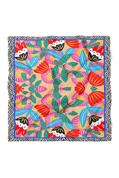 nehir eşarp Eșarfă Bandana cu model de flori de vară 70x70 cm