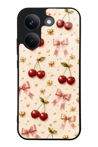 Spoyi Xiaomi Poco X8 Pro Cherry Ribbon Luxe Tasarımlı Glossy Telefon Kılıfı