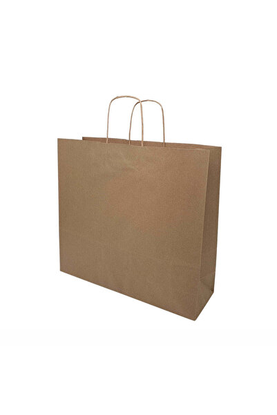 Papette Set 100 bucăți Pungi hârtie Kraft Natur, mânere hârtie rasucită, 40 x...