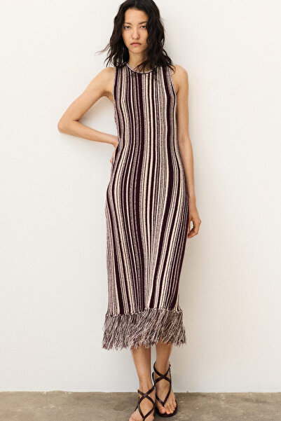 H&M Püsküllü Triko Elbise