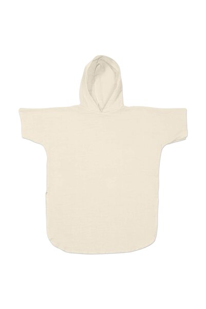 Kidizi Prosop plaja - Poncho copii din muselina absorbanta Ivory 6-8 ani