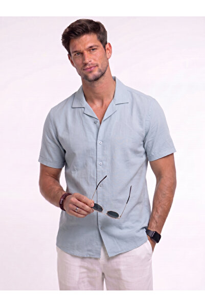 Levantino Men’s Solid Short Sleeve Resort Collar Shirt