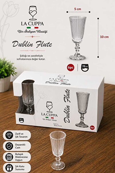 Herza House Duplin 6'lı Ayaklı Kristal Cam Bardak Seti