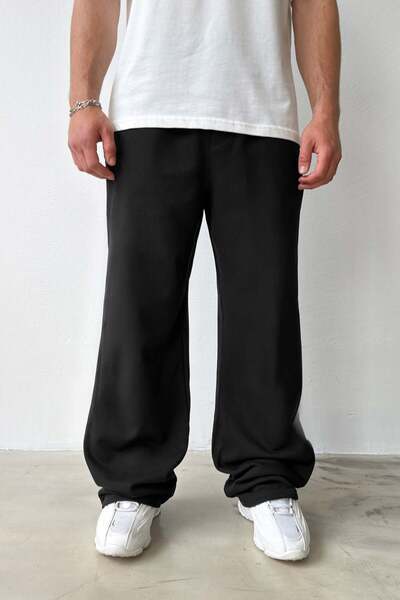 Flaw Wear Diagonal Premium Fabric Sweatpants with Elastic Waistband