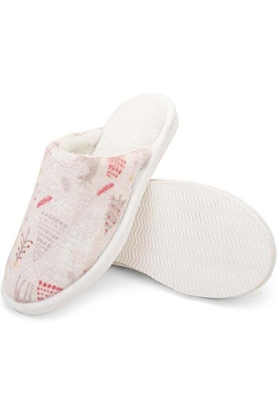 Mintra - Unisex Winter Slipper - Beige Christmas Printed Indoor Slipper | War...