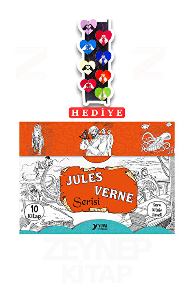 Yuva Yayınları Jules Verne Serisi 10 Kitap Set (8'li Kalp Ayraç Hediye)