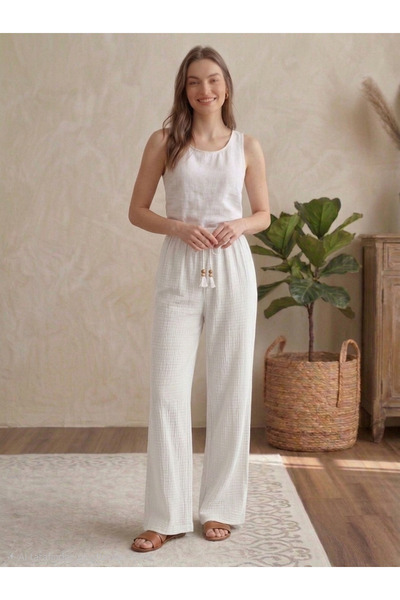 Beril Kara Butik Müslin Kumaş Pantalonlar