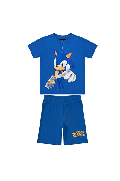 Sonic Pijamale copii, mânecă scurtă, 100% bumbac, albastru, Hero,