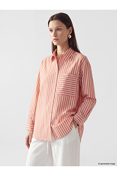 LC Waikiki Sparkling Choices Striped Loose Fit Women's Shirt Tunic from Shini...