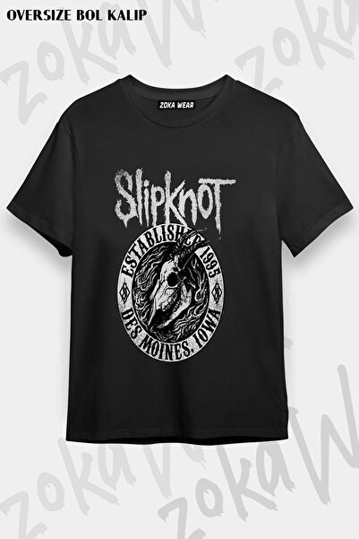 ZOKAWEAR Μπλουζάκι Unisex Loose Fit με στάμπα Slipknot v43