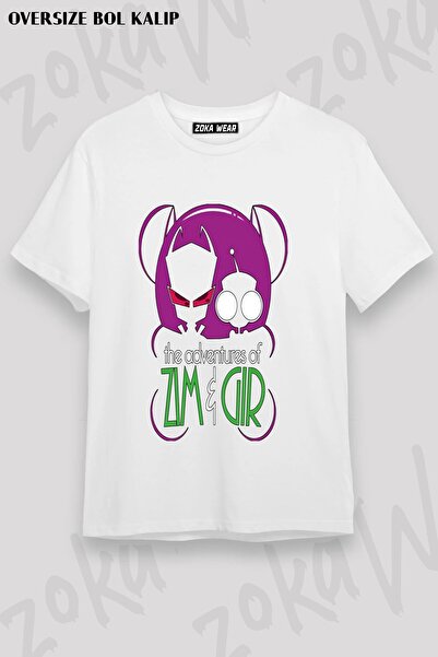 ZOKAWEAR Μπλουζάκι Unisex Loose Fit με στάμπα Invader Zim v14