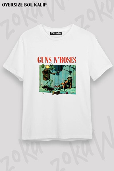 ZOKAWEAR Unisex Loose Fit Guns N Roses V32 Printed T-Shirt