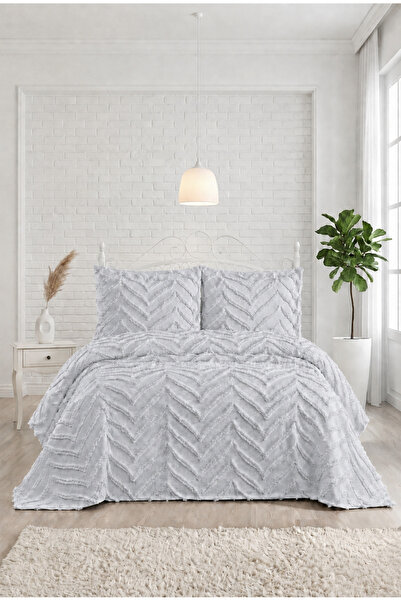 Bonny Home Gray Double Bohemian Pique Set Seasonal 240X250 Bedspread Set Lissia