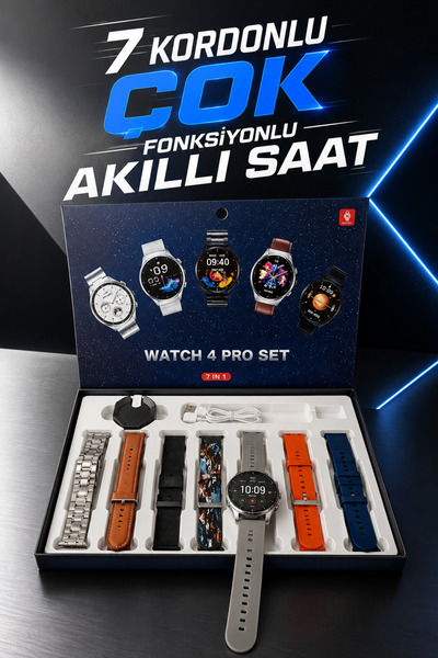 TRENDLİA Akıllı Saat 7 Kordonlu Yeni Nesil Arama Cevaplayan Çok Fonksiyonlu