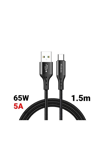 Mcdodo Cablu Type-C Seria Nest Complet Compatibil Negru (1.5m, 5A, 65W)