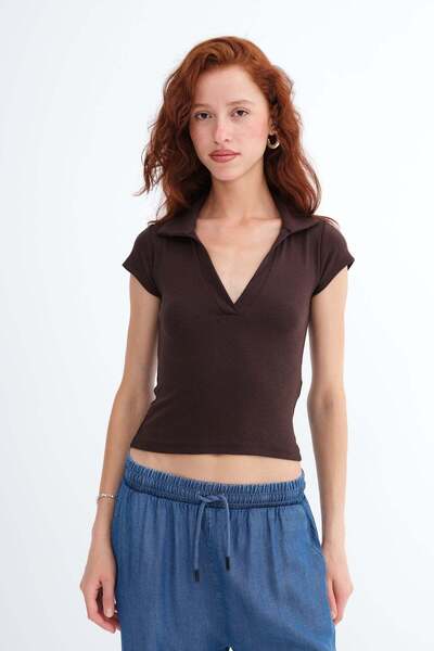 Addax Polo Collar Modal T-Shirt P19578
