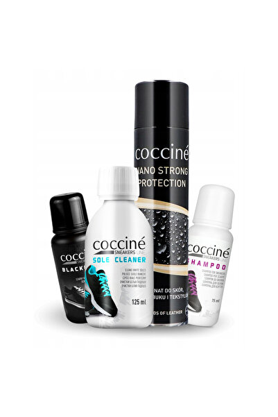 Coccine Set, Coccine, Negruitor + Curățător de tălpi + Șampon pentru adidași,...