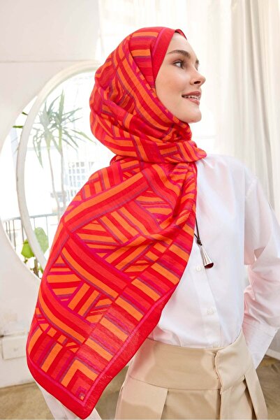 Silk Home Urban Hours Lines Red Mayda Šal