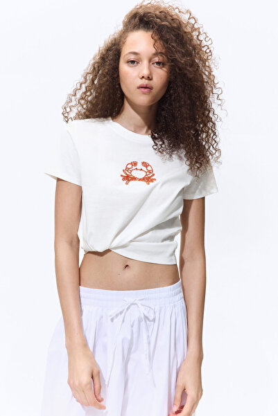 H&M Motif Detaylı Tişört