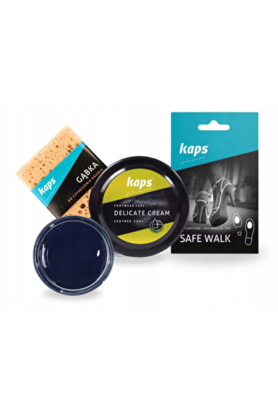 kaps Set de ingrijire a incaltamintei, Kaps, crema cerata bleumarin, 50 ml, b...