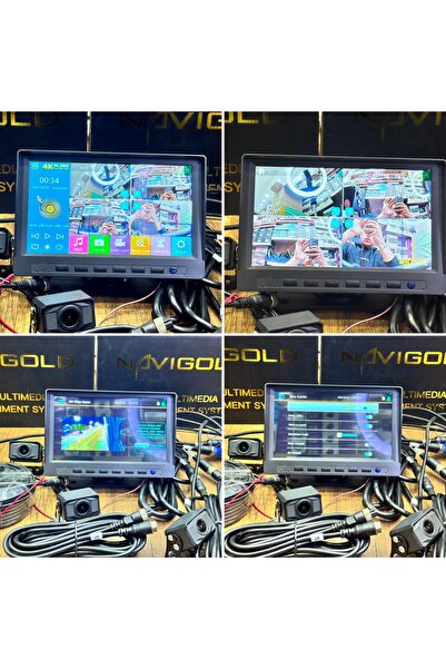 Navigold 4 Kameralı Araç Kayıt Sistemi 7" HD Monitör DVR Kayıt Özellikli Geri Görüş Kamera Seti