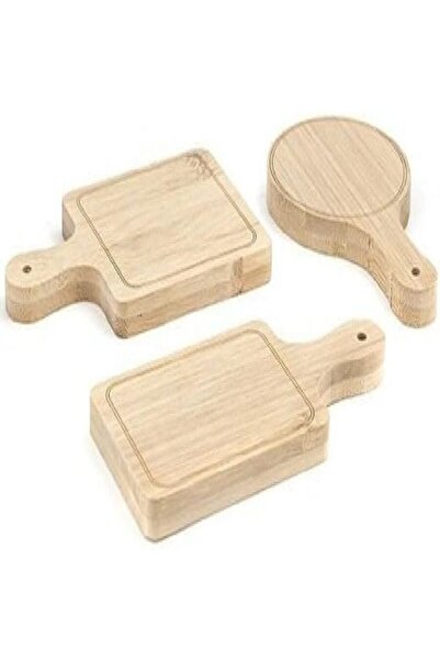 Generic Mini Bamboo Appetizer Trays Set of 6, Wooden Cutting Board Set for Ve...