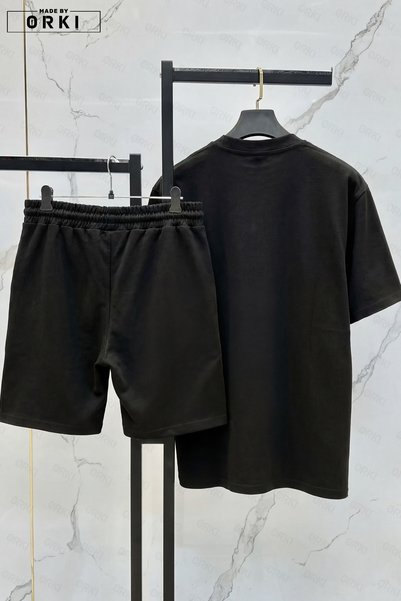 EFFRENATU Trust Problem Printed Large Size Unisex Oversize T-Shirt Shorts Set