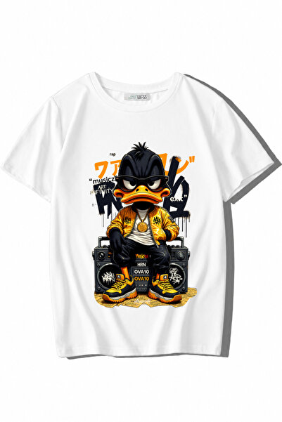 BRZ KIDS Unisex dečija majica sa patkom, bela