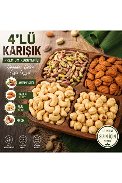 adnantugra 4 LÜ LÜKS KARIŞIK KURUYEMİŞ 2 KG