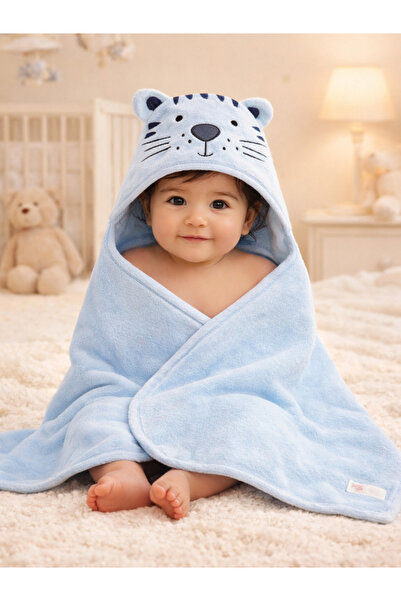 Mother's Choice By Styli Baby Hooded Towel - Fleece, 75 Ã— 100 cm - Blue