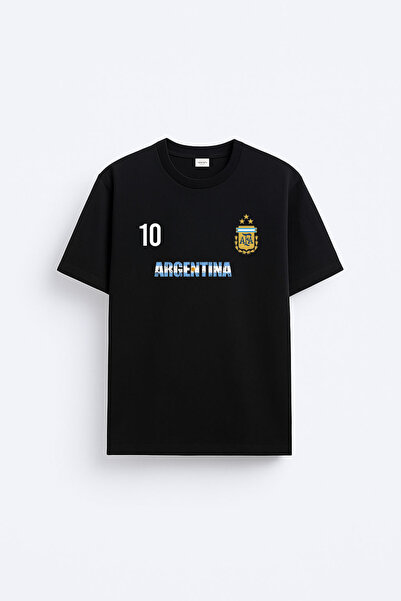 cesita Argentina Football Team Logo Cotton Black T-Shirt T-Shirt