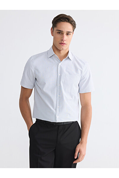 LC Waikiki Rmz Gi̇yi̇m Farkiyla Standard Fit Striped Men's Shirt