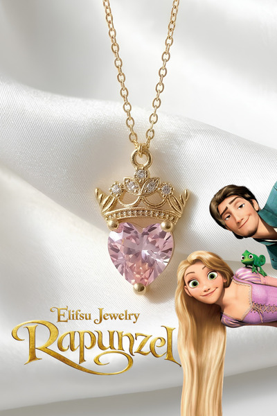 Elifsu Jewelry Rapunzel Tacı Taşlı Beyaz Ve Pembe Zirkon Taşlı Tasarım Kalpli...