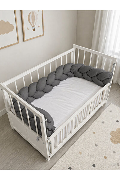 bebek_iklimi 260 cm Knitted Crib Protector 3-Sided Knitted Protection - Park ...