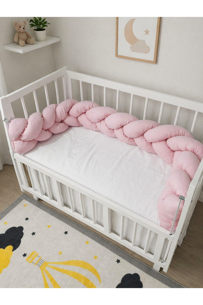 Baby Clime 290 cm Knitted Crib Protector 3-Sided Knitted Protection - Crib Ed...