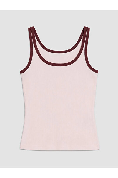 LC Waikiki Pink U-Neck Women's Ribbed Tank Top