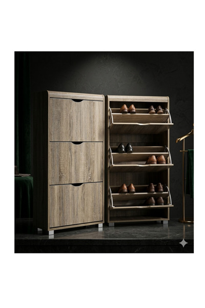 luxino Shoe Cabinet with 3 Flip Drawers for Entryway, Hallway, Bedroom, Shoe ...