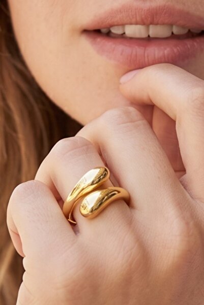 NBS Beautiful Naturel Stones Gold Color Women's Ring Adjustable Non-Tarnish A...