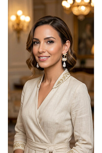 JEWELRY Deniz Yıldızı Figürlü Barok İnci Tasarım Lüks Küpe