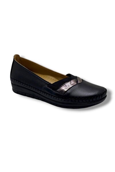 ELLANOR 3816-26 Genuine Leather Shiny Garni Detailed Anatomical Women's Shoes...