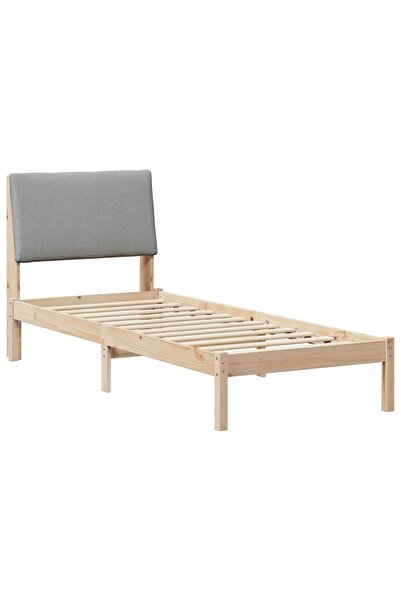 vidaxl Cadru de pat Maro și gri deschis 80 x 200 cm Lemn masiv de pin