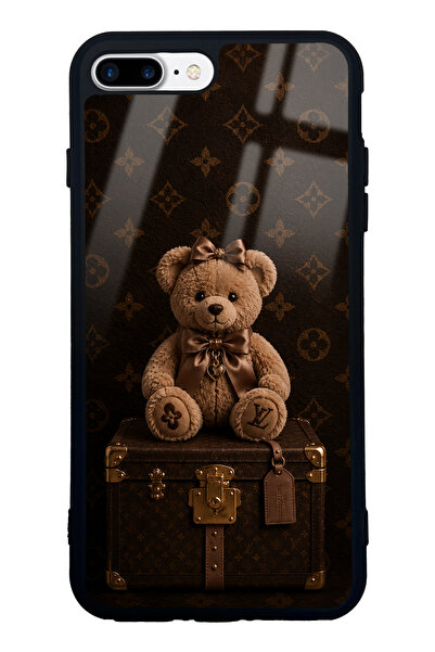 Spoyi iPhone 7 Plus - 8 Plus Luxury Brown Teddy Tasarımlı Glossy Telefon Kılıfı