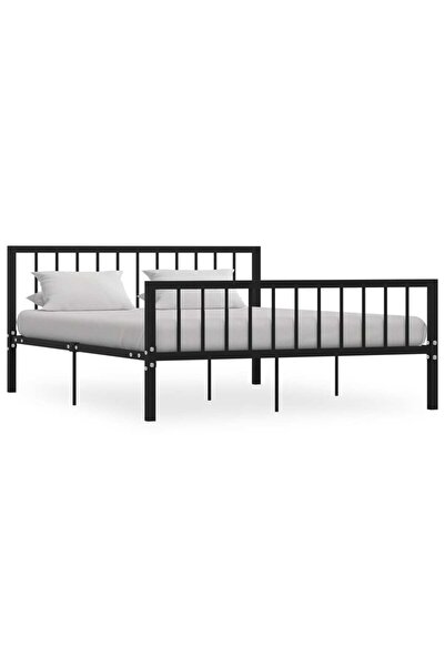 vidaxl Cadru de pat, negru, 160 x 200 cm, metal