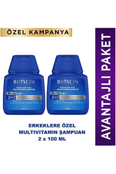 Bioxcin Mens Hair Multivitamin Şampuan 2 Adet 100 ml Seyahat Boy (Travel Size)